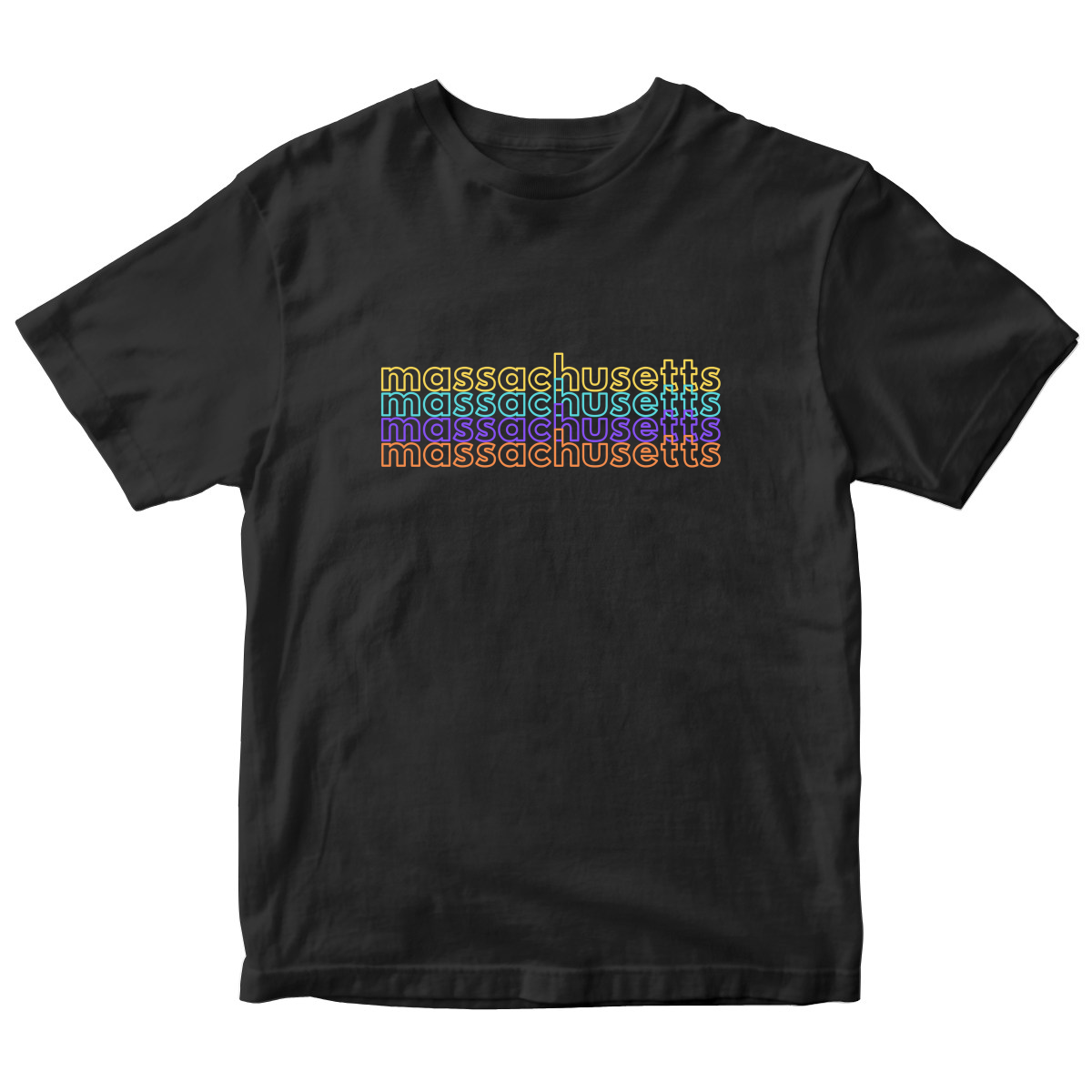 Massachusetts Kids T-shirt | Black