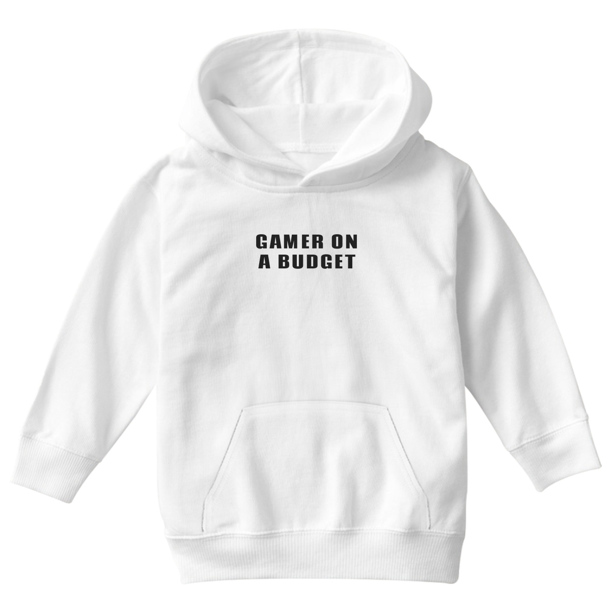 Gamer On A Budget Kids Hoodie | White