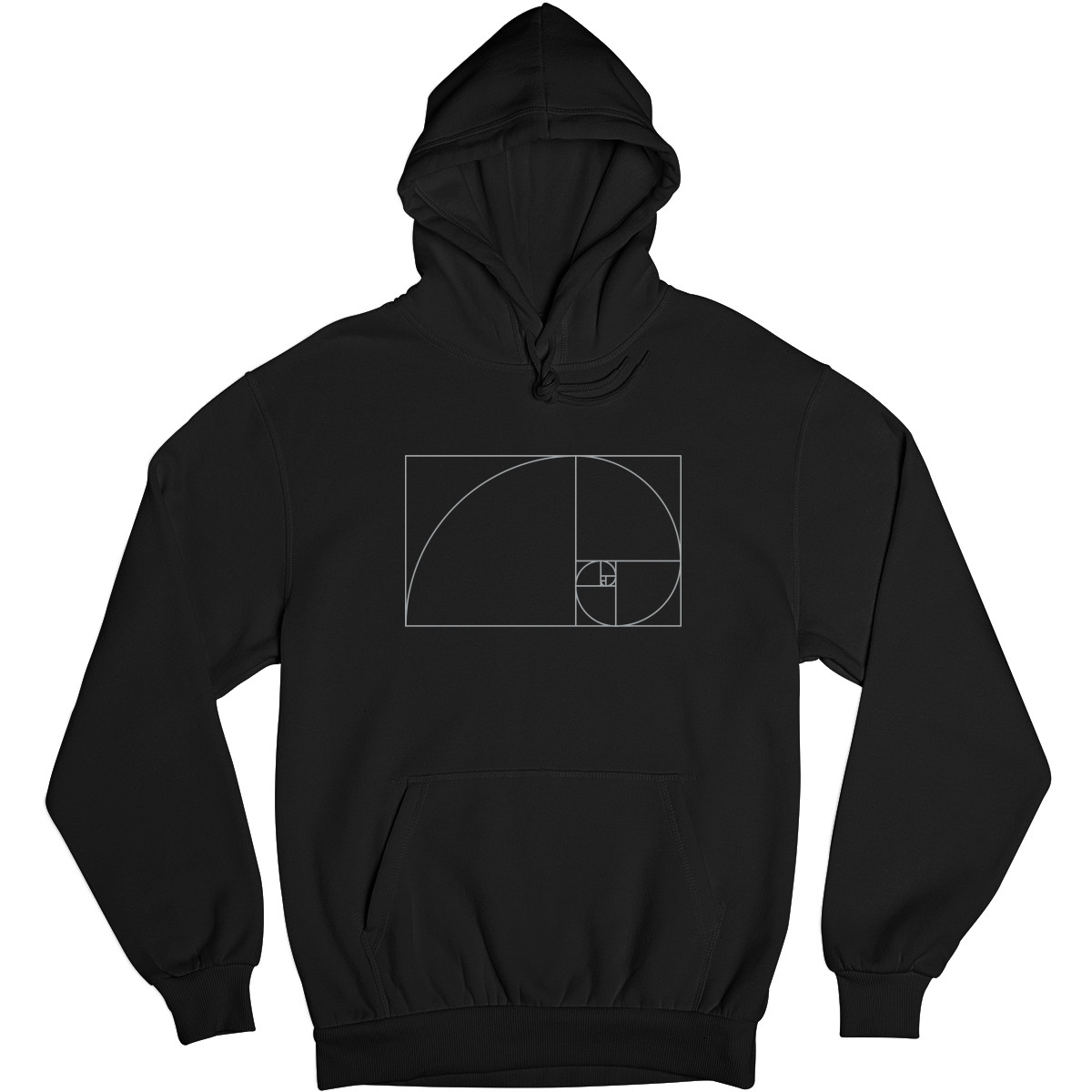 Golden Ratio Fibonacci Spiral  Unisex Hoodie | Black