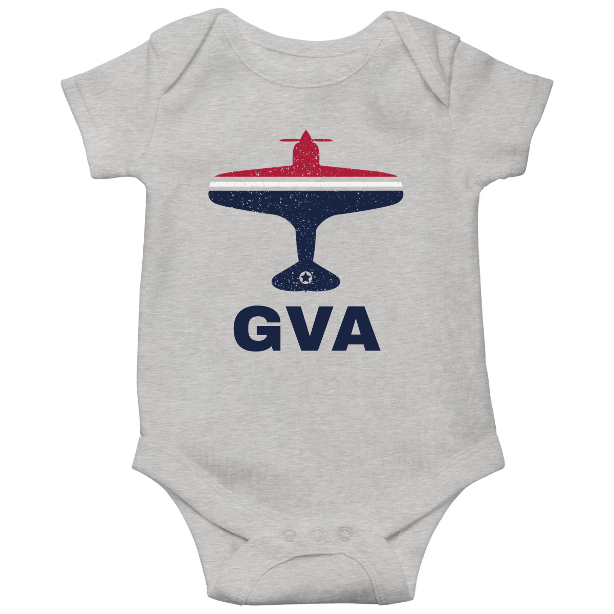 Fly Geneva GVA Airport Baby Bodysuits | Gray