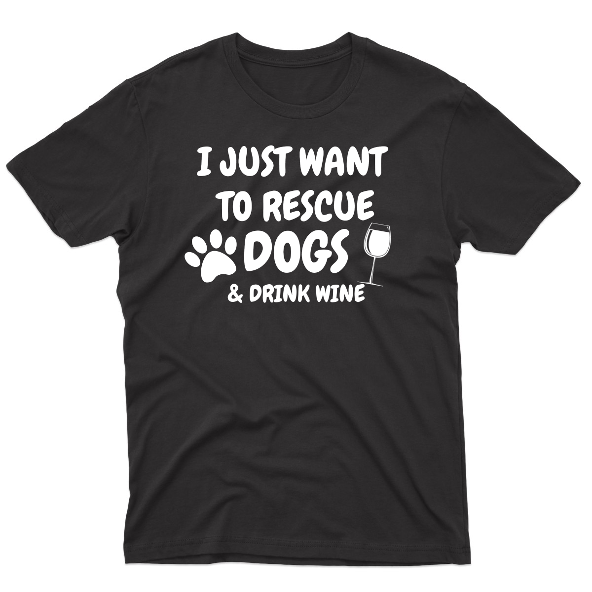 Dogs and Drink Wine Men's T-shirt | Black