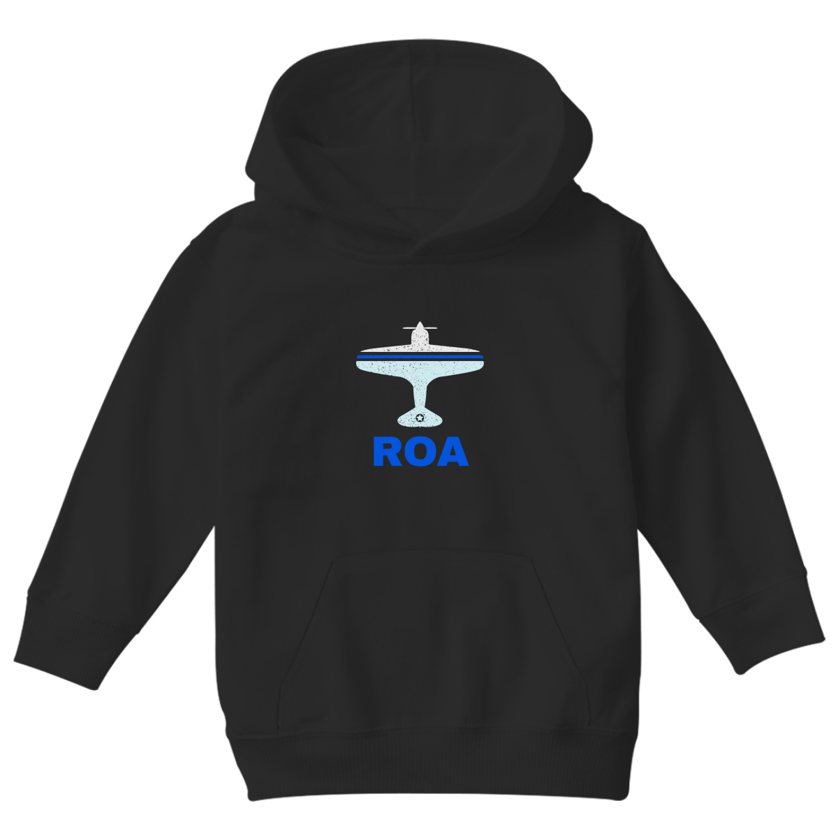 Fly Roanoke ROA Airport Kids Hoodie | Black