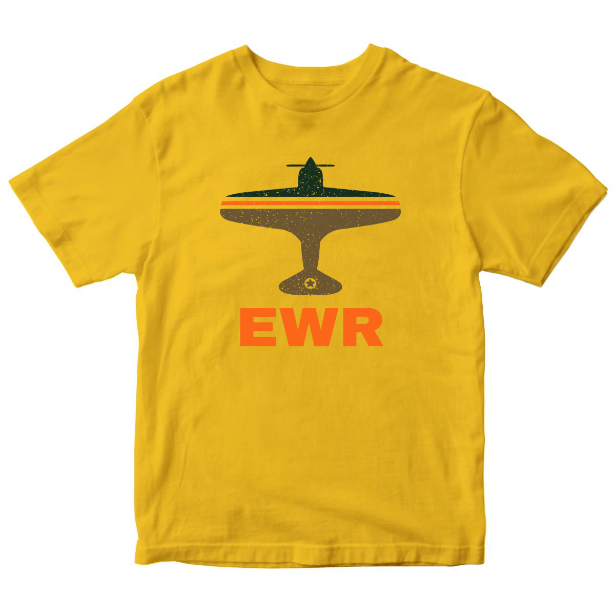 Fly Newark EWR Airport  Kids T-shirt | Yellow