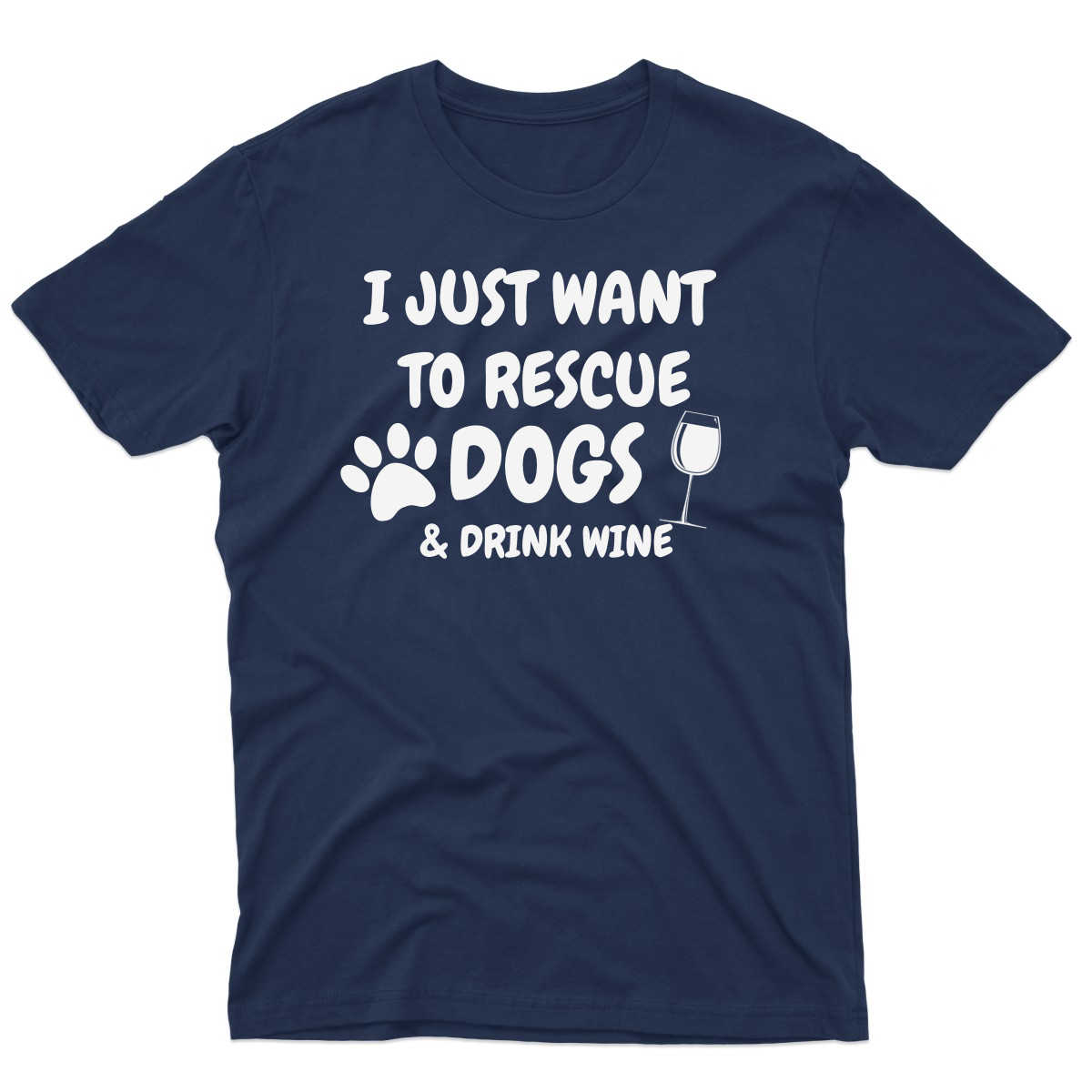 Dogs and Drink Wine Men's T-shirt | Navy
