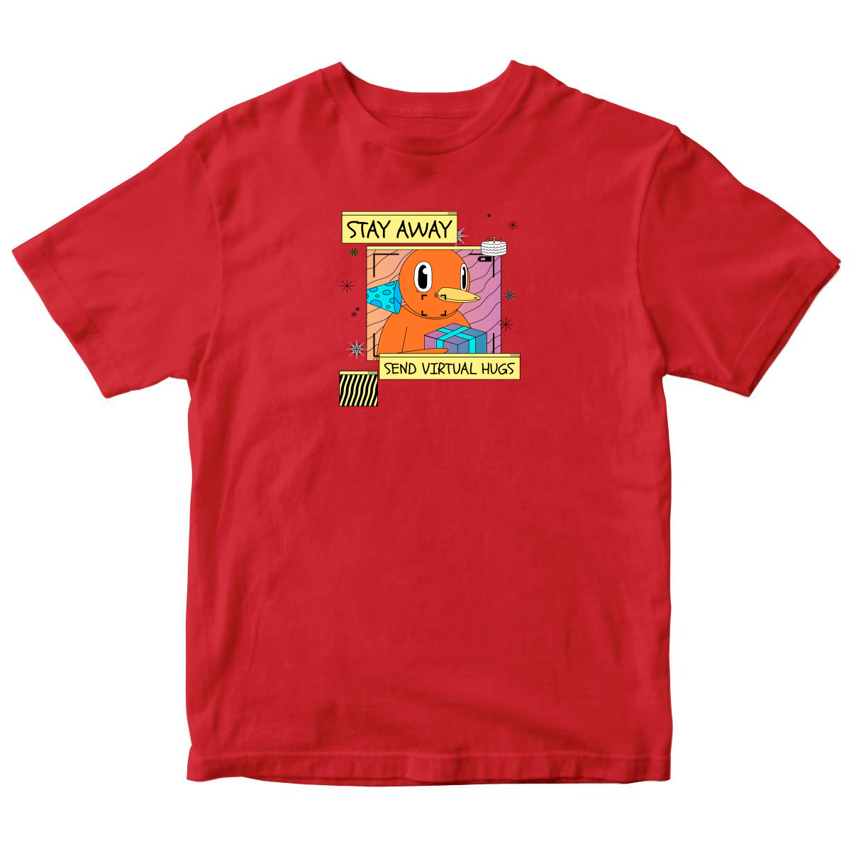 Stay Away Send Virtual Hugs Toddler T-shirt | Red