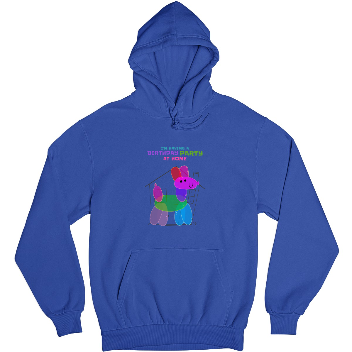 I'm having a birthday party at home  Unisex Hoodie | Blue