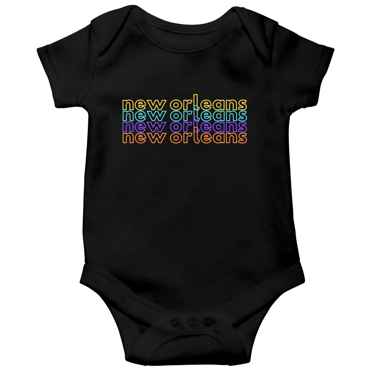 New Orleans Baby Bodysuit | Black