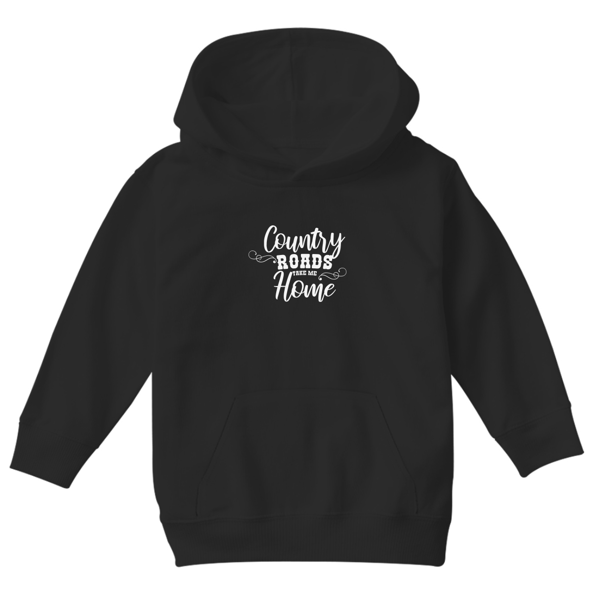 Country Roads Take Me Home Kids Hoodie | Black