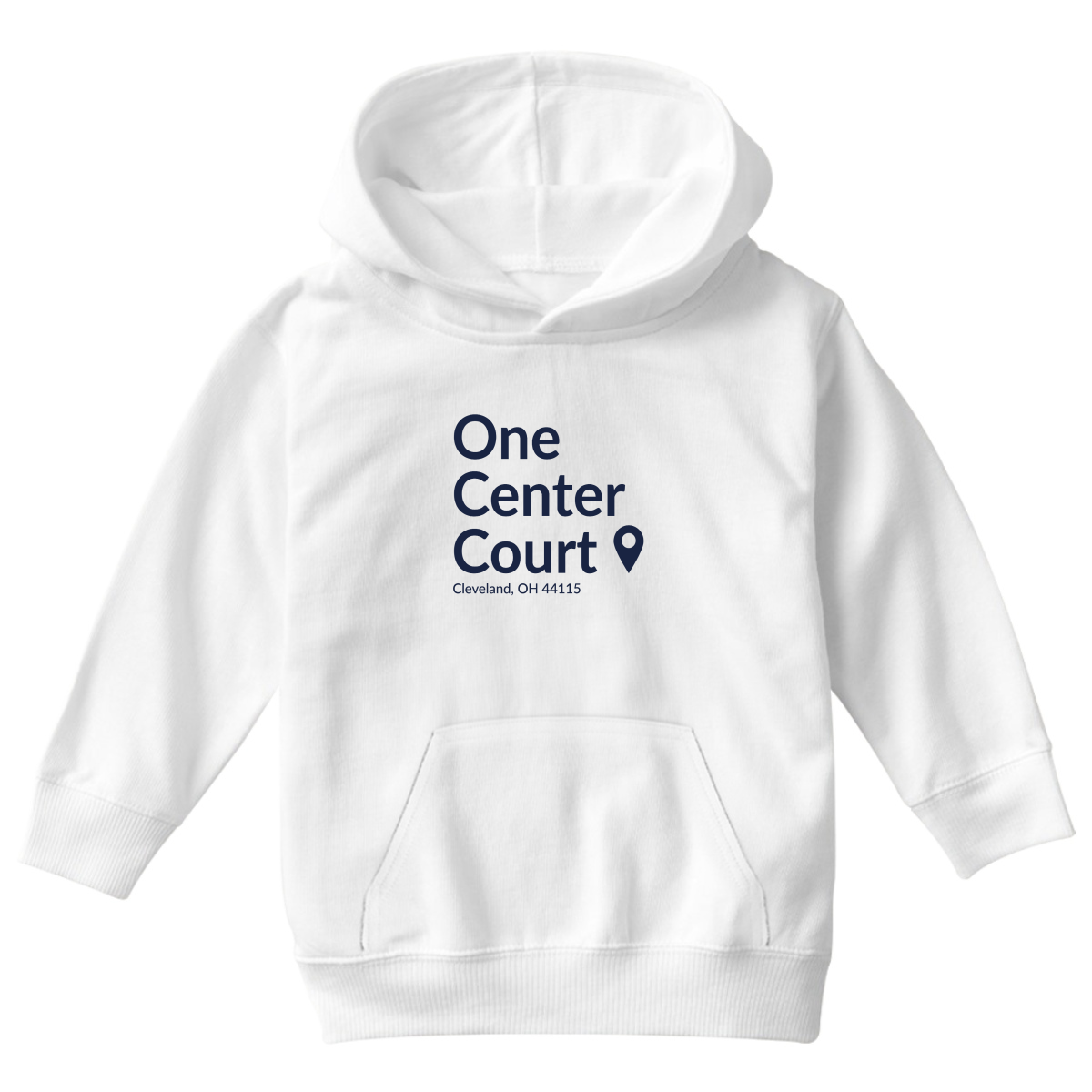 Cleveland Basketball Stadium Kids Hoodie | White