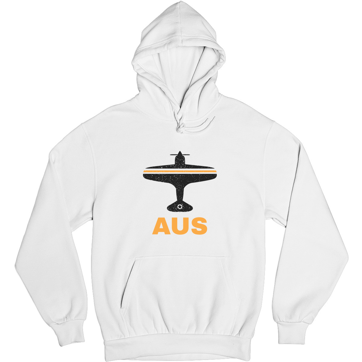 Fly Austin AUS Airport Unisex Hoodie | White