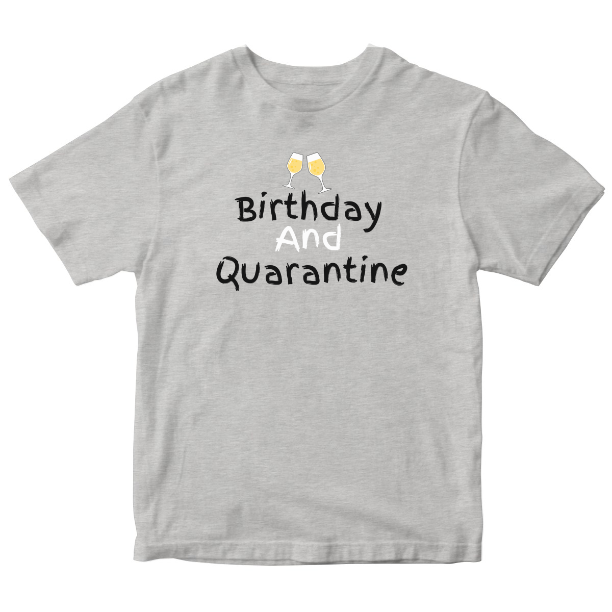 Birthday and Quarantine Kids T-shirt | Gray