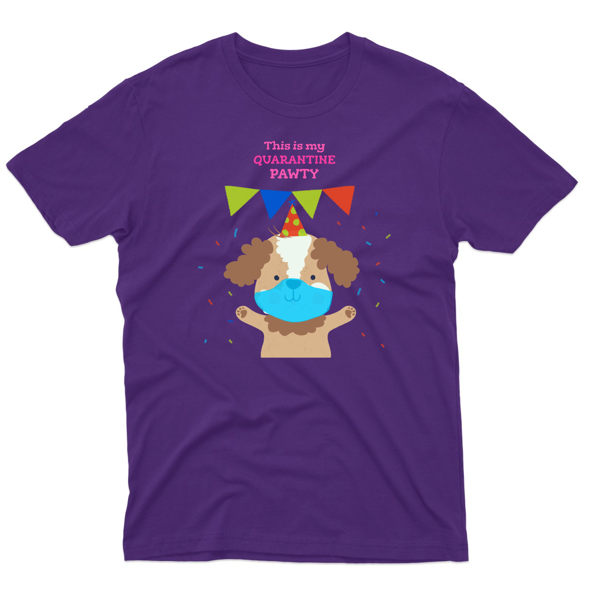 This is my quarantine pawty  Men's T-shirt | Purple