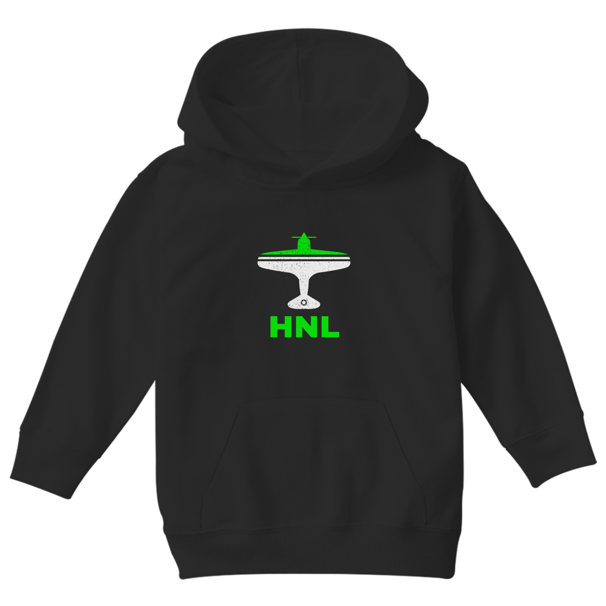 Fly Honolulu HNL Airport Kids Hoodie | Black