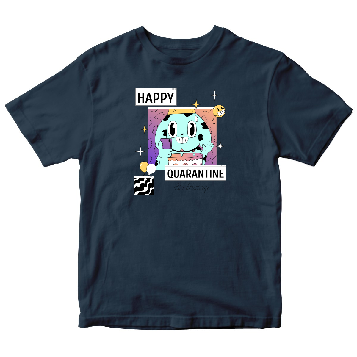 Happy Quarantine Birthday Kids T-shirt | Maroon