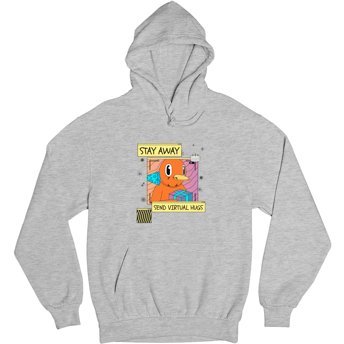 Stay Away Send Virtual Hugs Unisex Hoodie | Gray