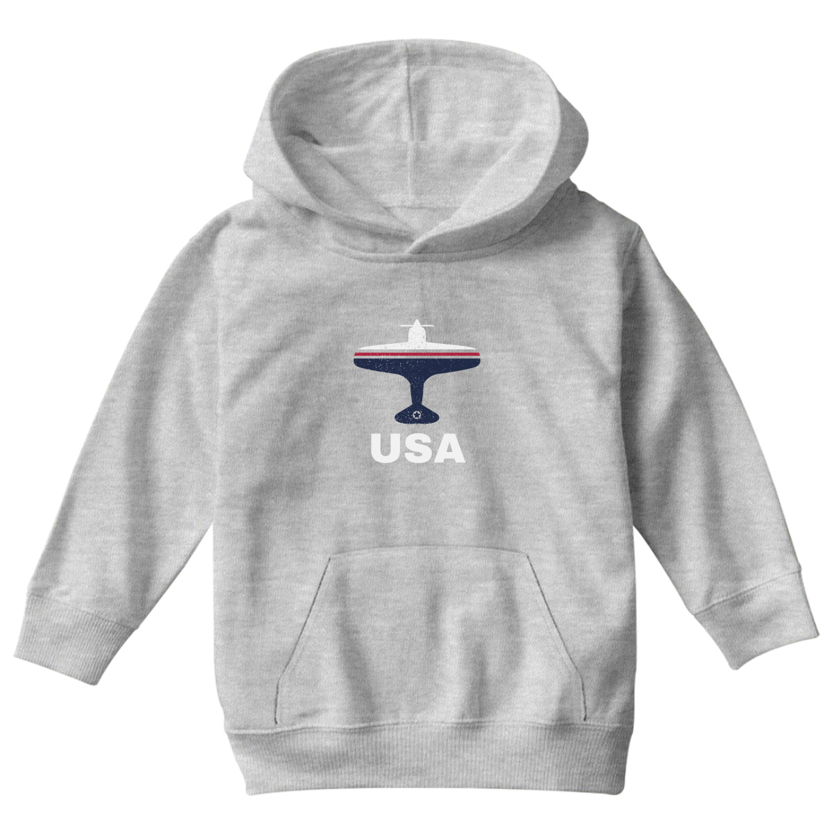 Fly USA Airport Kids Hoodie | Gray