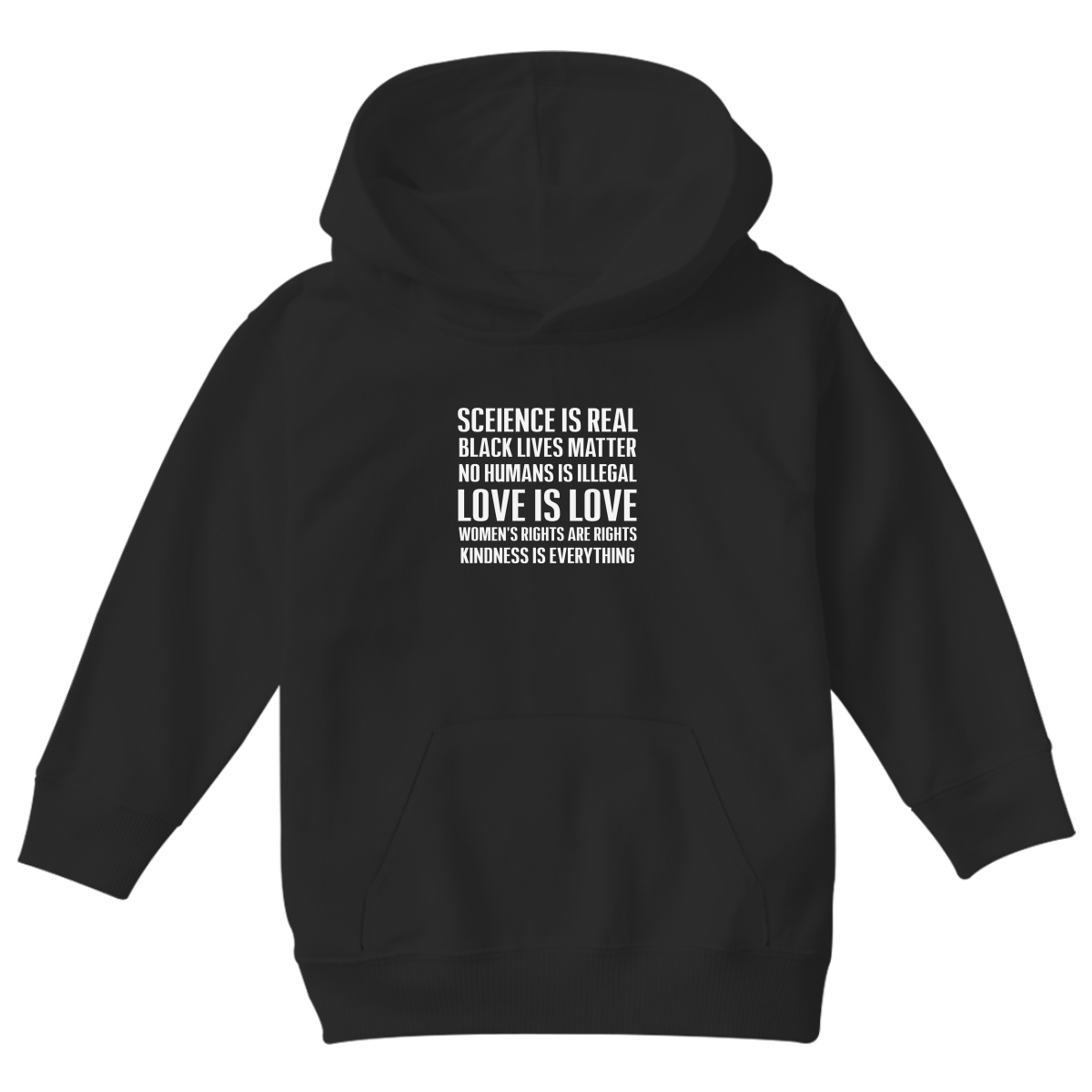 Human Rights LGBTQ Equality Science Kids Hoodie | Black