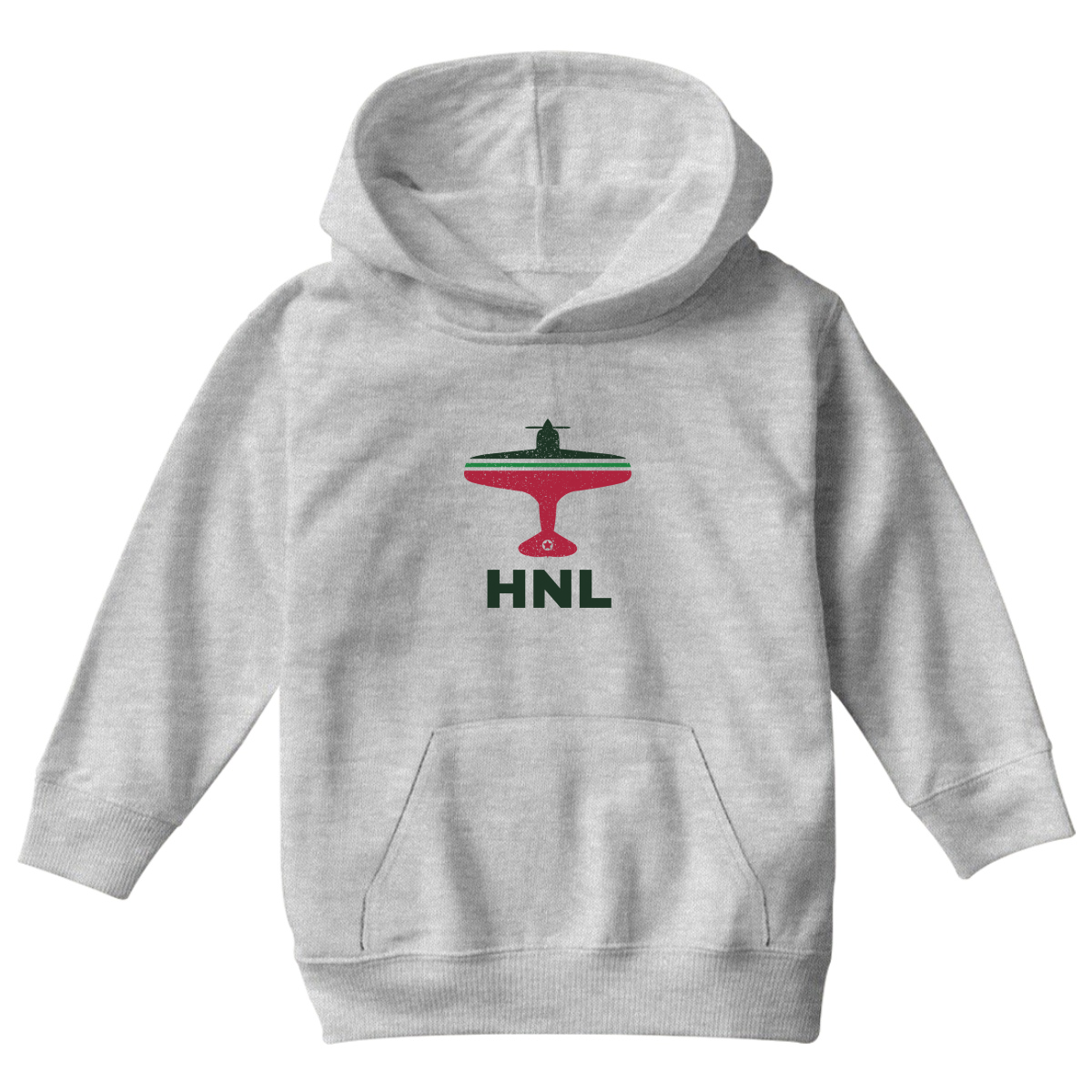 Fly Honolulu HNL Airport Kids Hoodie | Gray