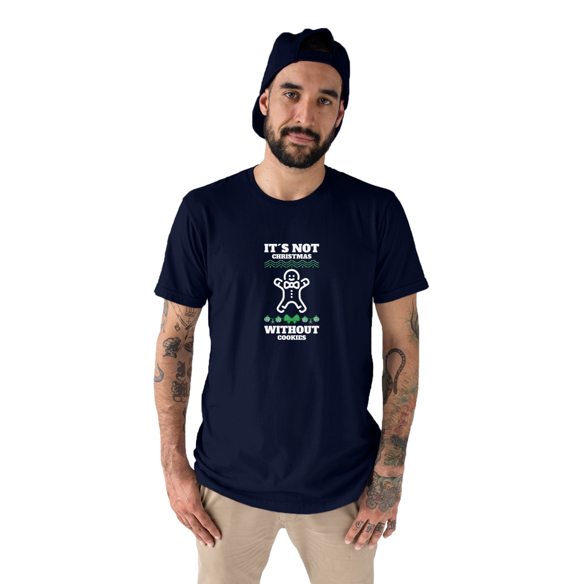 It's Not Christmas Without Cookies Men's T-shirt | Navy