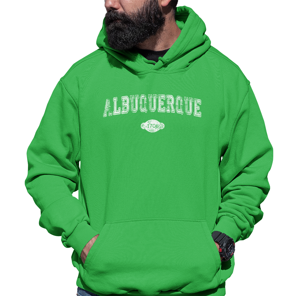 Albuquerque 1706 Represent Unisex Hoodie | Green