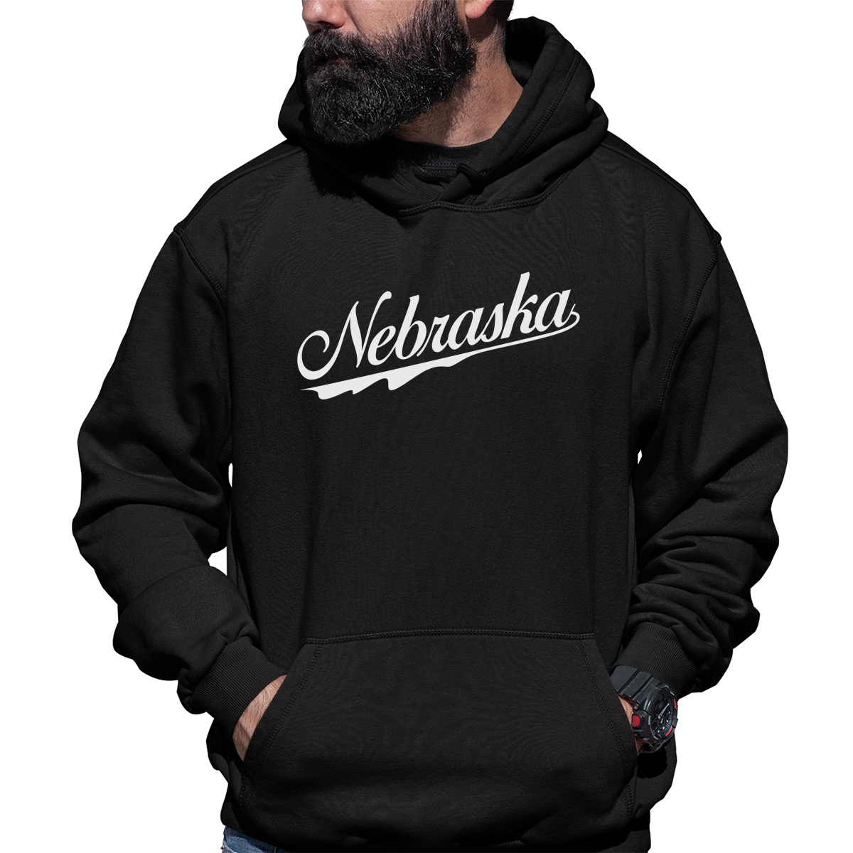 Nebraska Unisex Hoodie | Black