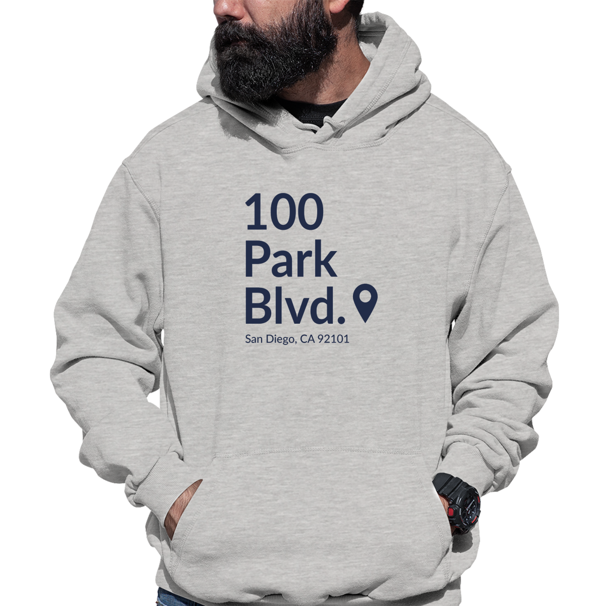 San Diego Baseball Stadium Unisex Hoodie | Gray