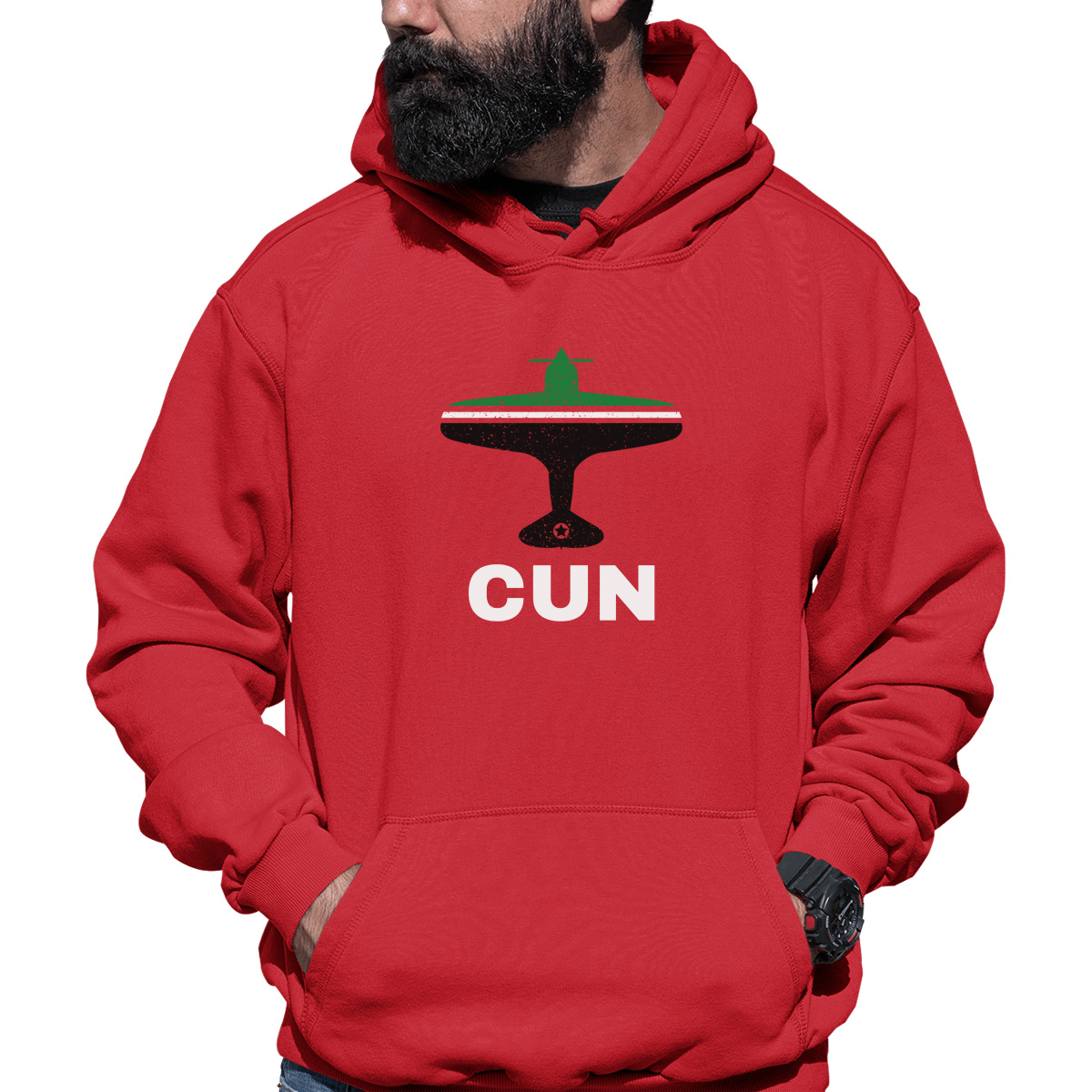 Fly Cancun CUN Airport  Unisex Hoodie | Red