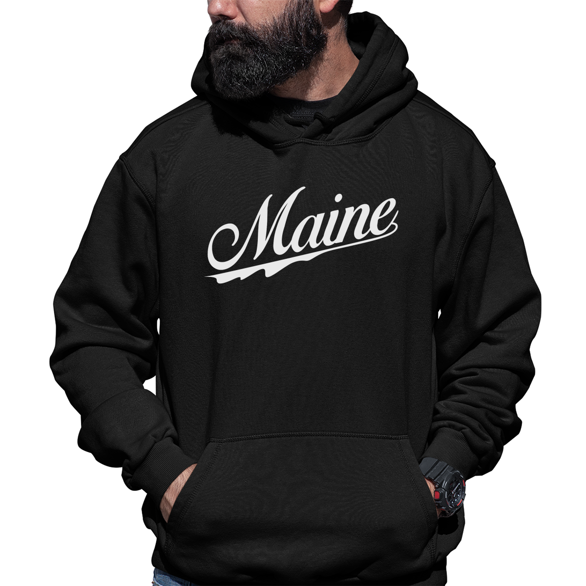 Maine Unisex Hoodie | Black