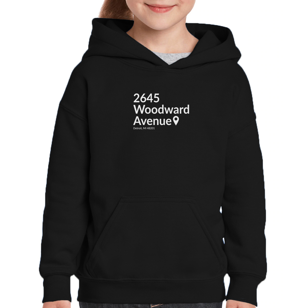 Detroit Hockey Stadium Kids Hoodie | Black