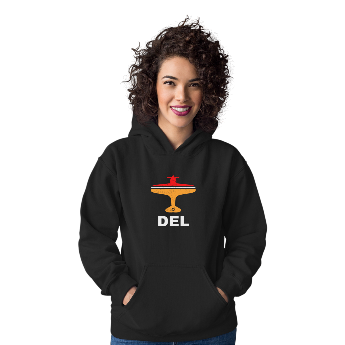 Fly Delhi DEL Airport Unisex Hoodie | Black