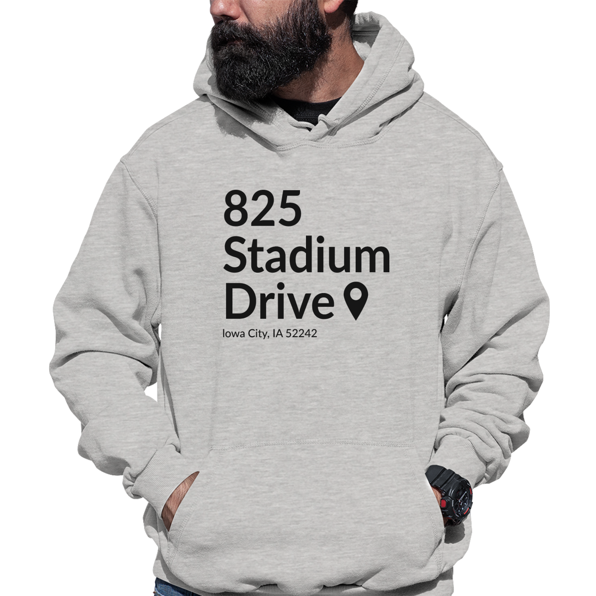 Iowa Football Stadium Unisex Hoodie | Gray