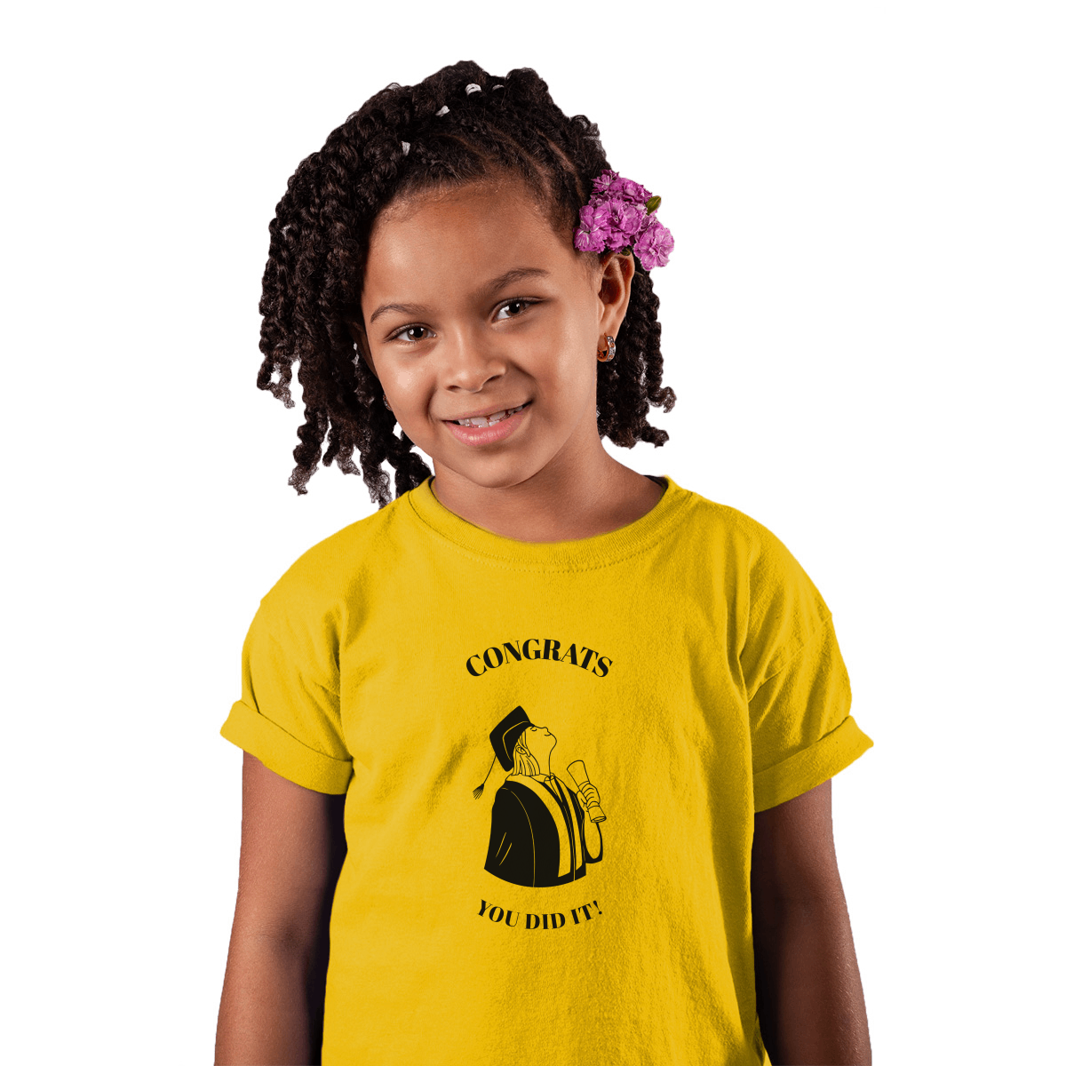 Congrats You Did It! Kids T-shirt | Yellow