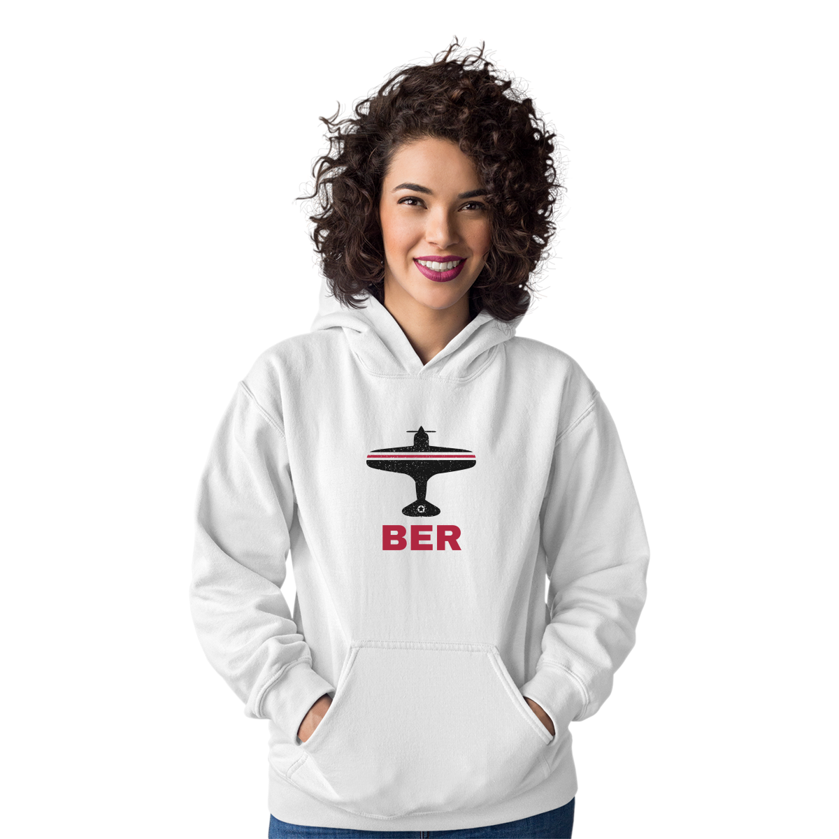 Fly Berlin BER Airport Unisex Hoodie | White