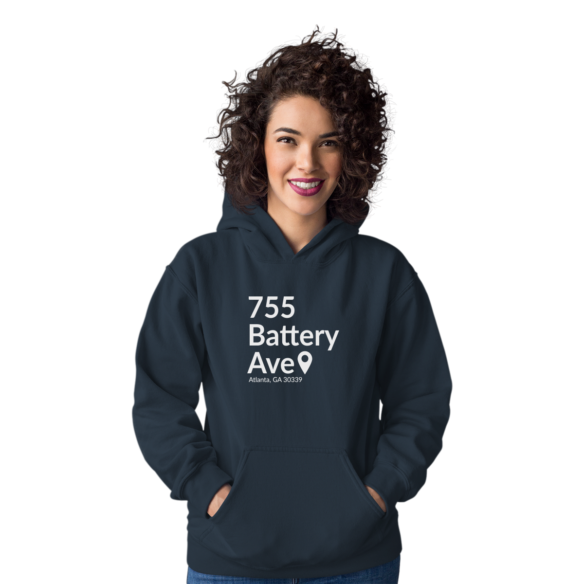 Atlanta Baseball Stadium Unisex Hoodie | Navy