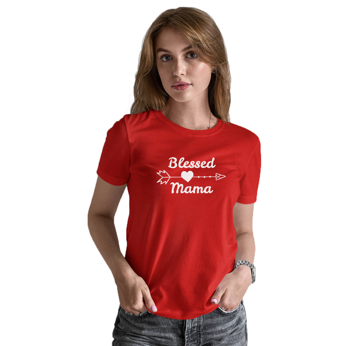 Blessed Mama Shirt Women's T-shirt | Red