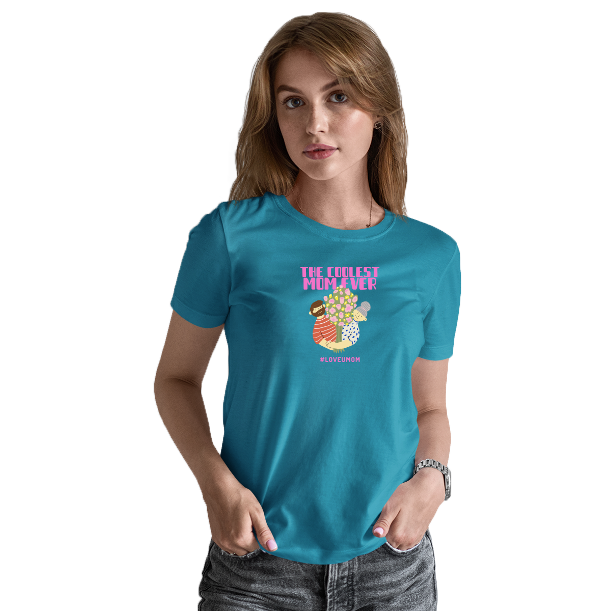 Coolest Mom Ever Women's T-shirt | Turquoise