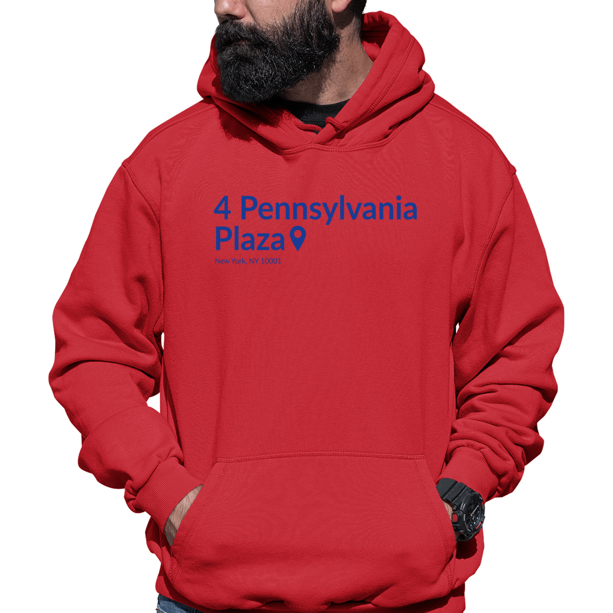 New York Basketball Stadium Unisex Hoodie | Red