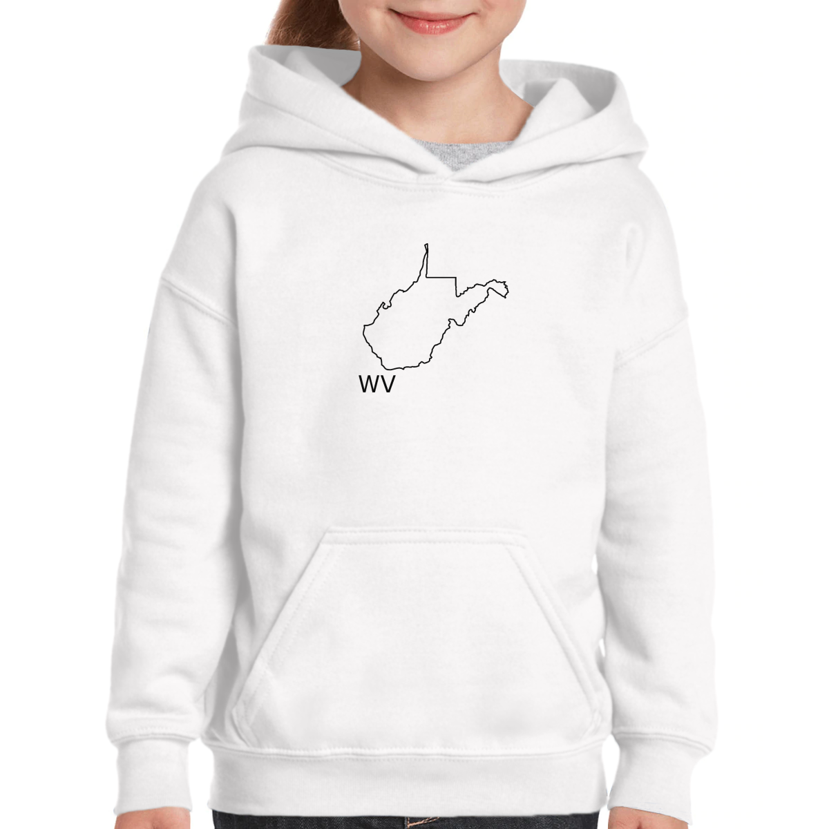 West Virginia Kids Hoodie | White