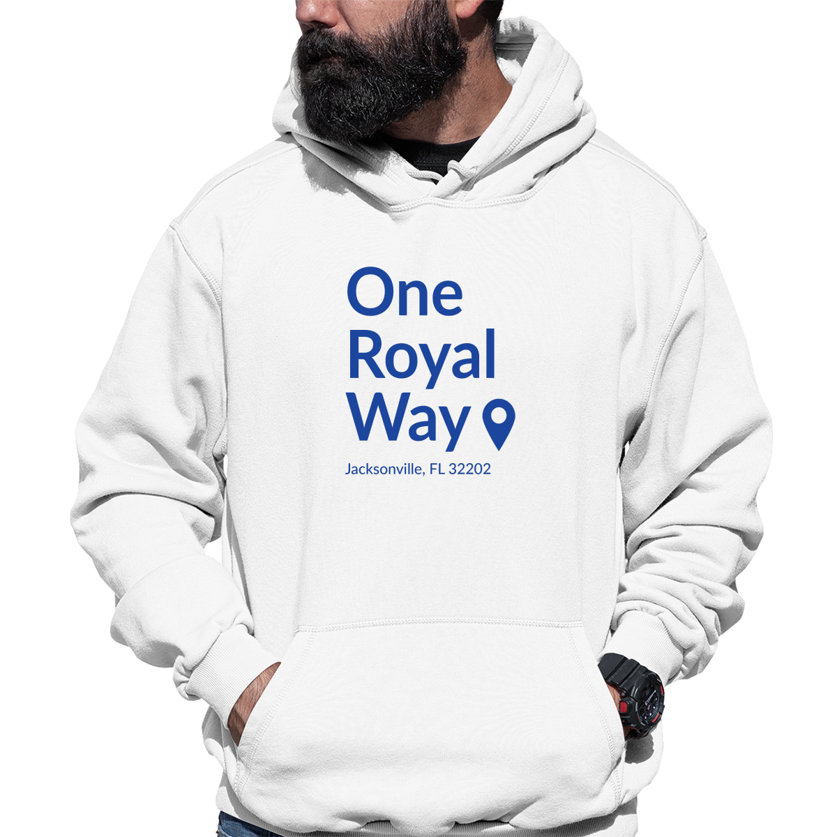 Kansas City Baseball Stadium Unisex Hoodie | White