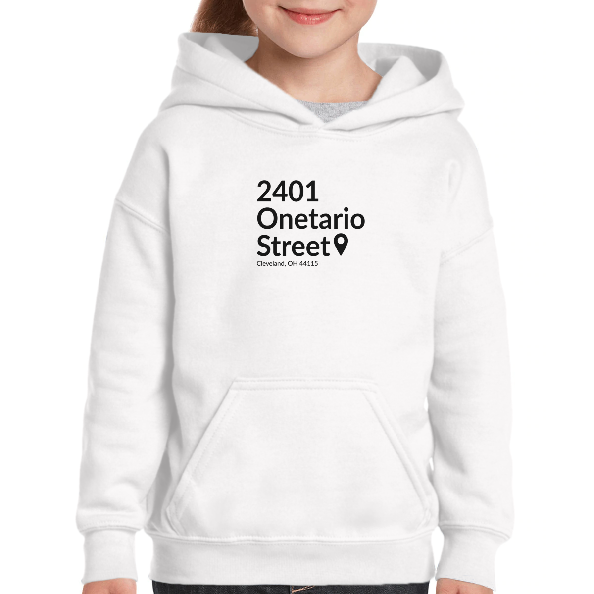 Cleveland Baseball Stadium Kids Hoodie | White