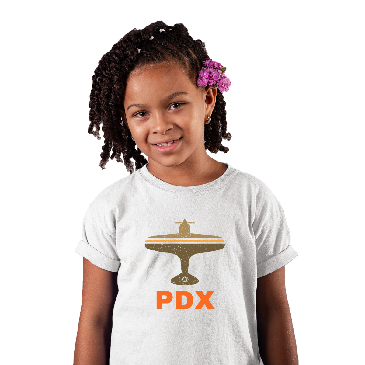 Fly Portland PDX Airport  Kids T-shirt | White