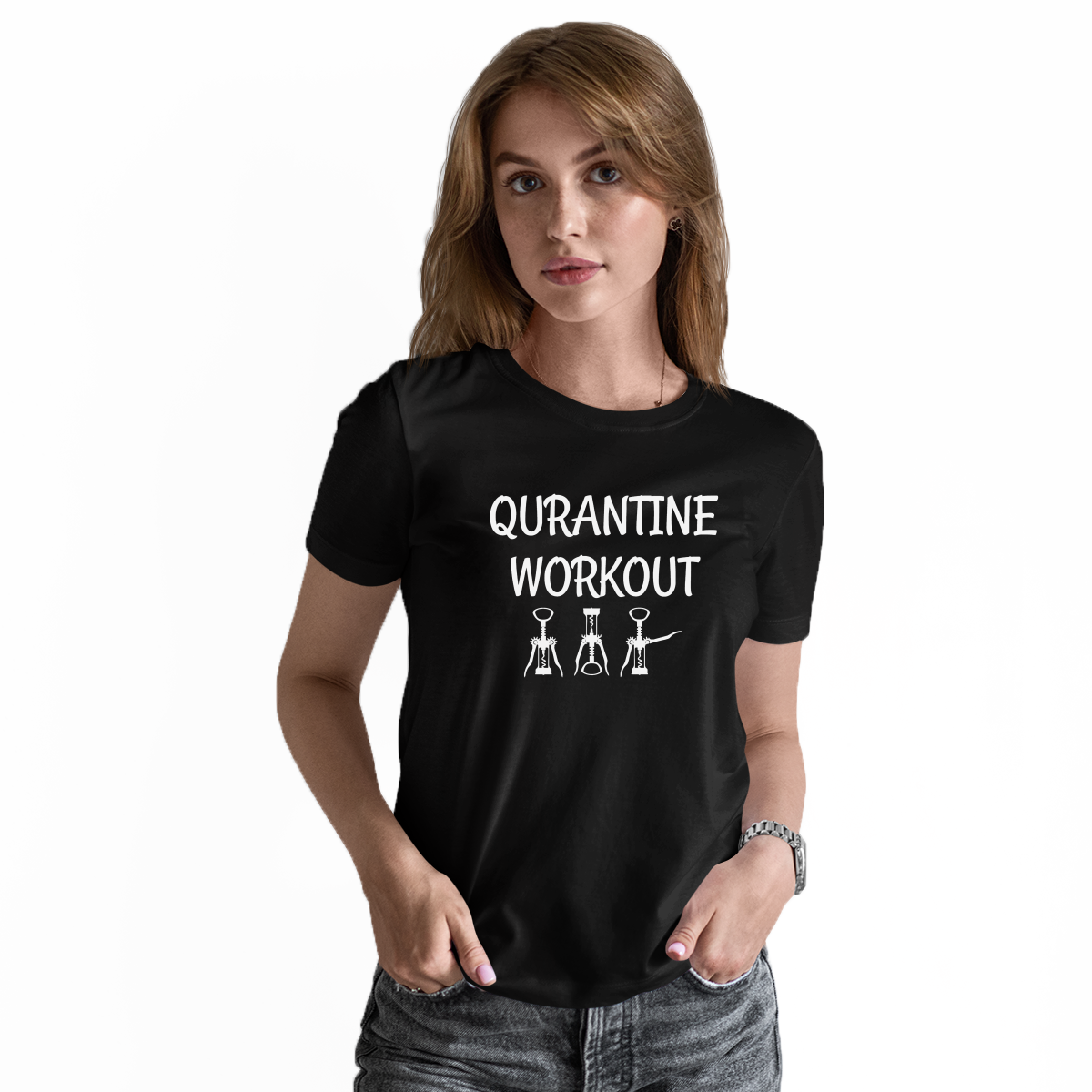 Quarantine Workout Women's T-shirt | Black