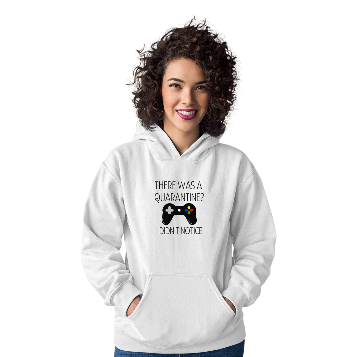 THERE WAS A QUARANTİNE Unisex Hoodie | White