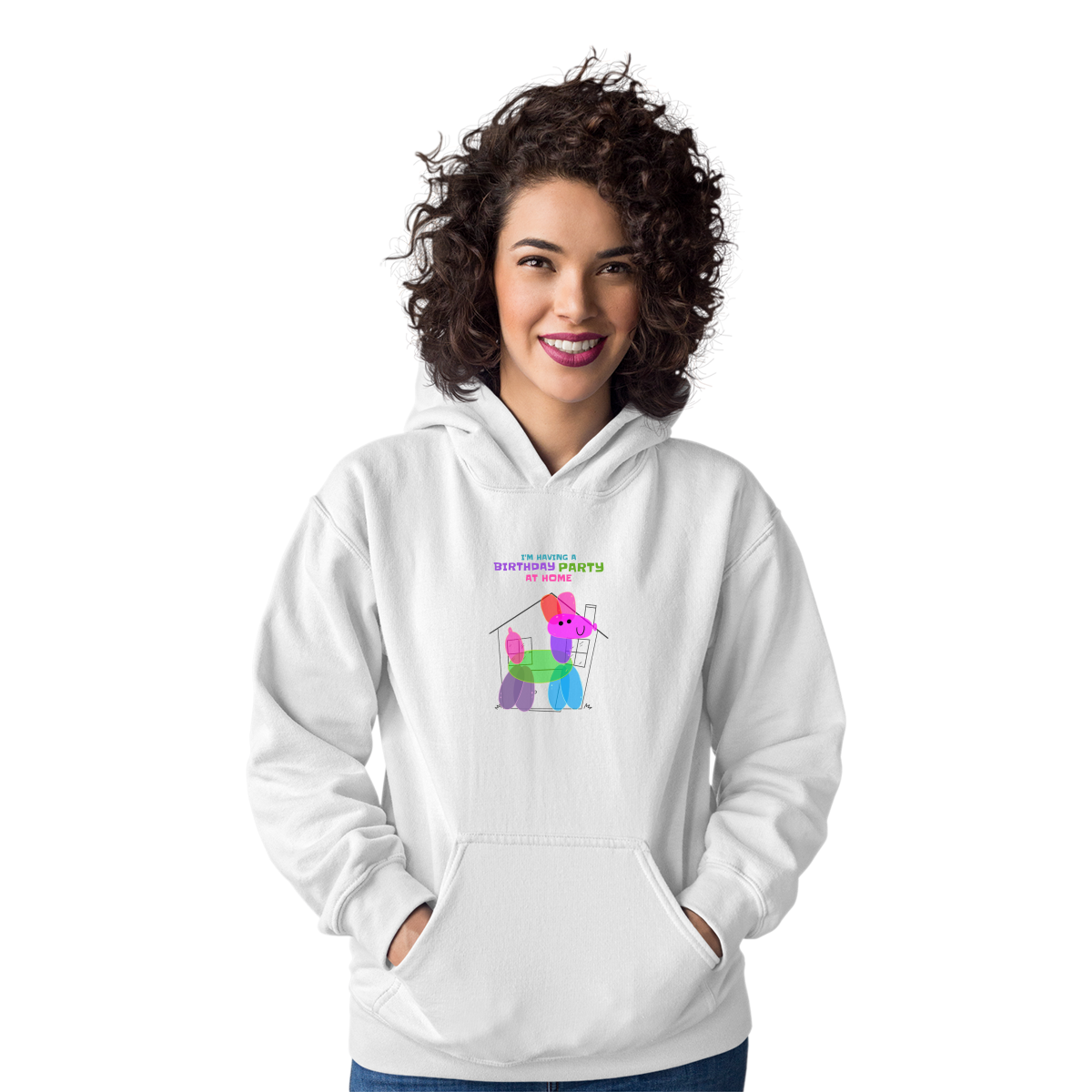 I'm having a birthday party at home  Unisex Hoodie | White