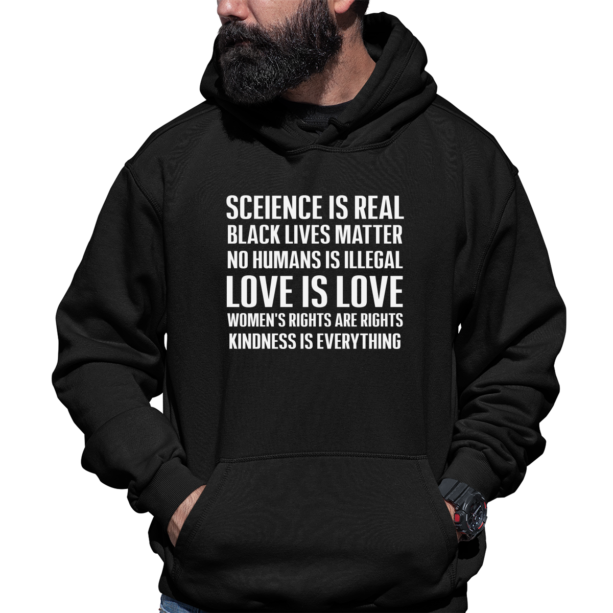 Human Rights LGBTQ Equality Science Unisex Hoodie | Black