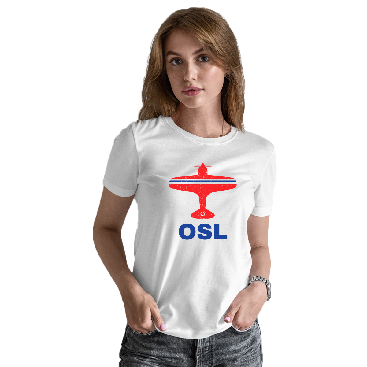 Fly Oslo OSL Airport  Women's T-shirt | White