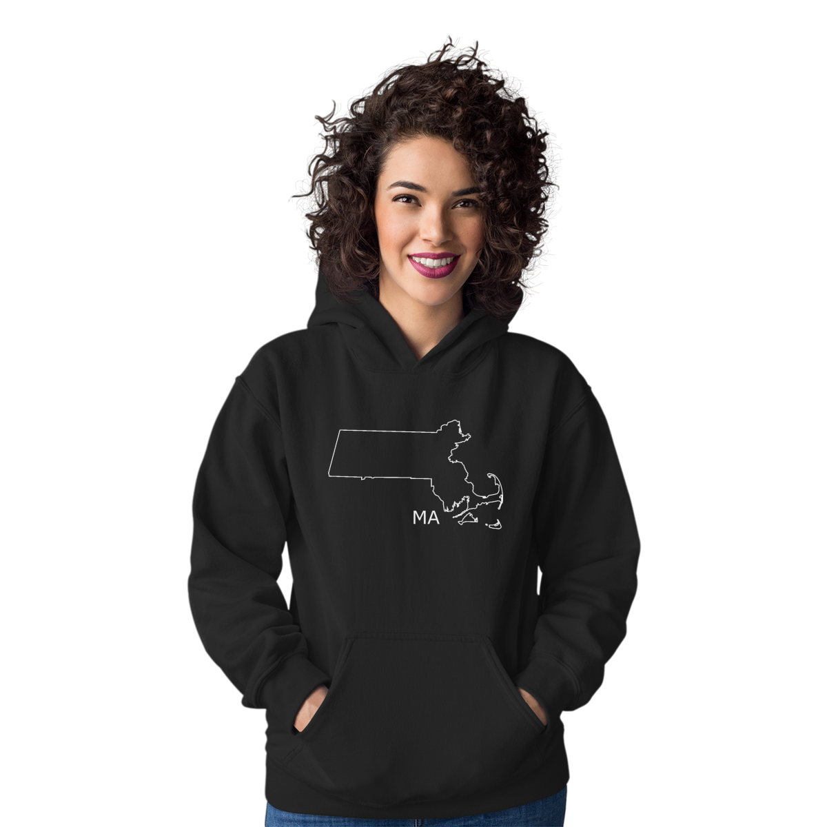 Massachusetts Unisex Hoodie | Black