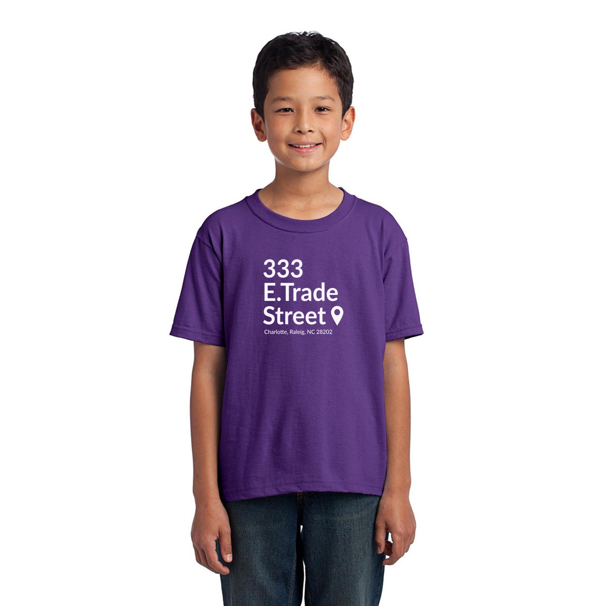 Charlotte Basketball Stadium Kids T-shirt | Purple