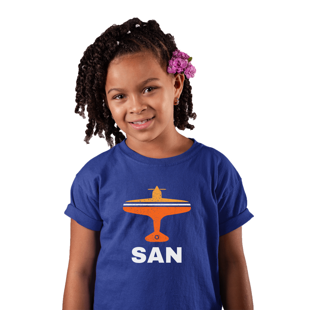 Fly San Diego SAN Airport Kids T-shirt | Blue