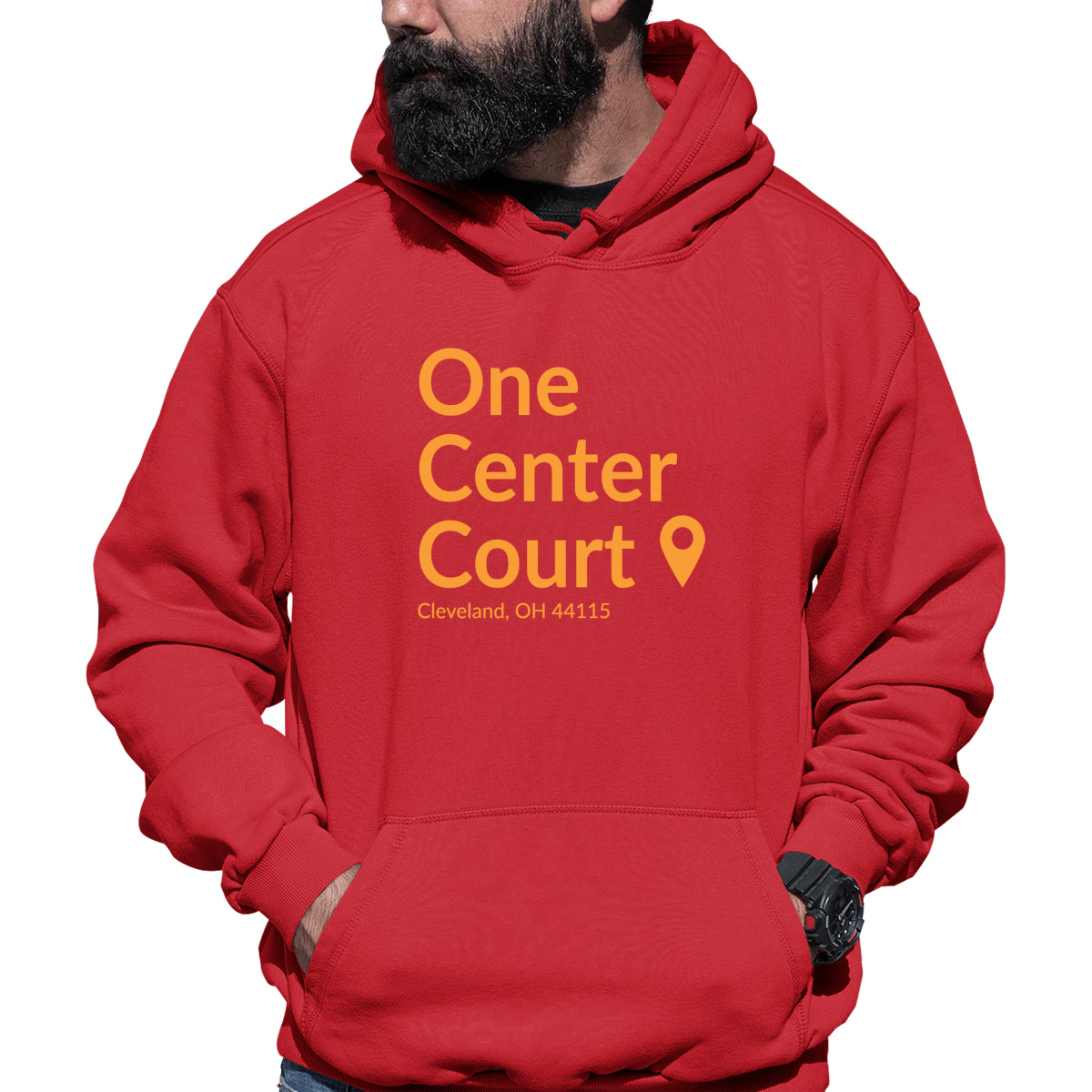 Cleveland Basketball Stadium Unisex Hoodie | Red